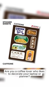 "Caffeine" themed Stickers
