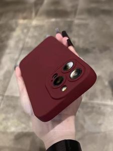 Dark Purple Liquid Silicone Phone Case for 14Pro 15Promax Full Lens Coverage Protective Shell for  13 15Pro 14/12/XS Mini XR SE2