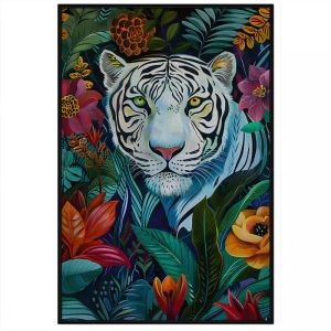 Tranh treo tường tranh dán tường Canvas bạch hổ tranh decor phong cách hiện đại màu acrylic. CGI-329