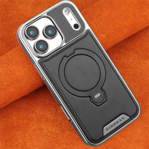 For iPhone 17 Pro Max Air 16 e 15 14 Plus 13 12 11 PU Leather Phone Case For MagSafe Magnetic Ring Holder Stand Shockproof Cover