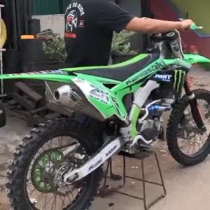 KNALPOT KAWASAKI KX 250 JMR RACING 4135 SLINCER SANDBLAST HEADER BLUE POWERBOOM