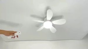 E27 Screw Ceiling Fan Light with Remote Control 85V-265V Dimmable 3 Color Lights Mute for Living Room Home Bathroom Decor