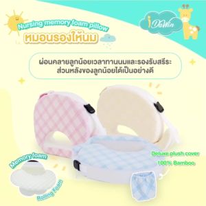for "Idawin หมอนรองให้นม Feeding Memory Foam Pillow Bamboo หมอนให้นมเด็ก หมอนรองให้นมเด็กแรกเกิด   หมอนสำหรับให้นมลูกน้อย หมอนรองให้นมเด็ก หมอนโค้งรองให้นม