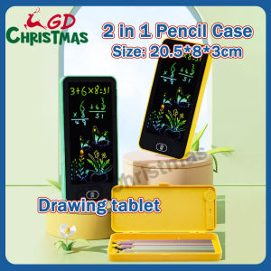 2 in 1 Creative Pen Box With LCD Drawing Tablet Pencil Case Children School Stationery Kids Gift Birthday