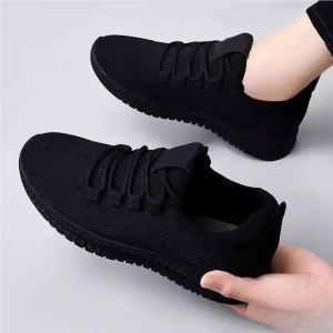 gumahus | Black Slip-Resistant Soft-Bottom Breathable Elderly Walking Shoes