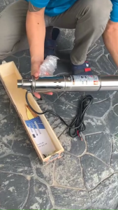 ปั๊มน้ำบาดาลโซล่าเซลล์ 24V/48V SOLAR DC BRUSHLESS SUBMERSIBLE SCREW PUMP บัสเลทแท้ไร้แปรงถ่าน คอนโทรลในตัว ลงบ่อ4นิ้ว