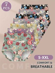 7-Pack Polyester Knit Fabric MIOTAN Elegant High-Waisted Briefs for Women Comfort Fit Waistband Shaping Design Solid Color