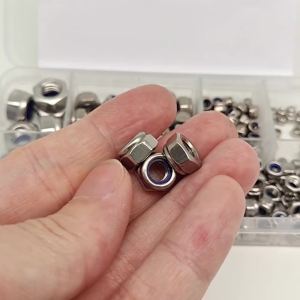 357/200/162pcs Mix M2 to M12 Set Kit DIN985 304 A2 Stainless Steel Hexagon Nylon Insert Lock Nut Hex Self Locking Nylock Locknut