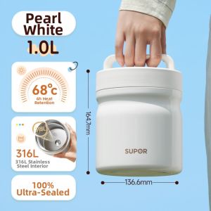 Supor | Ultra-long Insulated Thermal Lunch Box 24h Stainless Steel For Students & Working Professionals