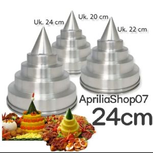 Loyang tumpeng FULL PRES susun 4 ukuran 24cm.loyang candy.loyang almunium tebal.
