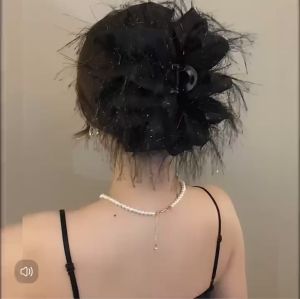 Kẹp tóc nơ Doudou Cặp tóc nữ Kẹp càng cua lớn Kẹp tóc hình nơ Kẹp tóc voan tiểu thư Hàn Quốc ZJ165