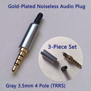 1/3/5 Sets Gold-Plated 3.5mm Stereo Headphone Plug 3 Pole / 4 Pole TRS TRRS Audio Jack Connector for DIY Headphone Repair