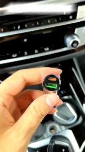 Car Charger Adapter Fast Charging Dual USB Type C Mini Hidden 100w Socket Mobile Phone Tablet GPS Dual USB Lighter Socket Plug 12V 24V Lighter Adaptor 100W QC3.0 PD Mini USB Type C Charger for Xiaomi Huawei iPhone