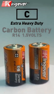 Kingever Extra Heavy Duty R14 C Battery 6 Packs 12PCS