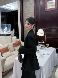 Black Casual Style Womens Suit Jacket Spring Autumn New Korean Version Loose Slimming Leisure Match Korean Style Coat