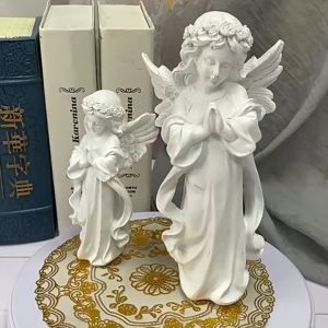 Praying Angel Figurine European Style Cute Angel Ornaments Waterproof Decorative Angel Statue Outdoor Garden Decor