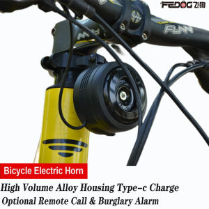 FEDOG Bicycle Electric Horn Super Loud Anti-Theft Alarm Scooter MTB Mountain Bike Anti-Theft Alarm Waterproof USB Charging