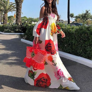 Bra print long dress