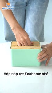 Hộp Đựng Khăn Giấy Hình Vuông Nắp Gỗ Tre Hộp Đựng Giấy Ăn Decor Cao Cấp Saigoncook