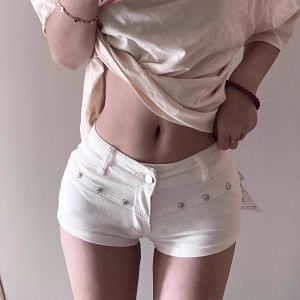 American Style Low Waist Denim Super Short Pants Womens Summer New Casual Zipper Tight Fit Cotton Stretch Jeans Shorts