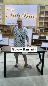 Bàn học gấp gọn mini mặt gỗ chân nhựa thông minh ngồi bệt để giường laptop xếp gọn kích thước 40x60x28cm