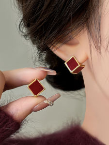 S925 Pure Silver Square Ear Cufflinks: Luxury & Elegance for Autumn Winter