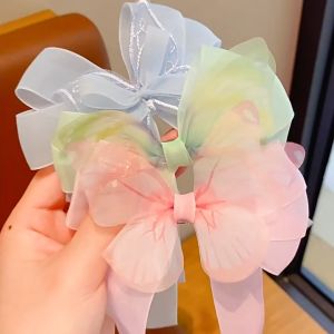 Girl Hair Clip Sweet Cartoon Girl Gift Bow Lovely Alloy Embroidered Kids Bangs Clip