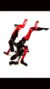 ชุดเกียร์โยง พร้อมพักเท้าหลัง แบรนด์ GENMA อลูมิเนียม CNC สำหรับ HONDA: GROM125  MONKEY125  DAX-ST125 สวย ทนทาน สีอโนไดร์ จัดส่งในไทย