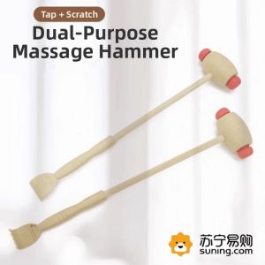 Health Massage Hammer Back Scratching Brush Acupoint Knocking Massager Self-Sufficient Bamboo Knot Rake Back Therapy Tool