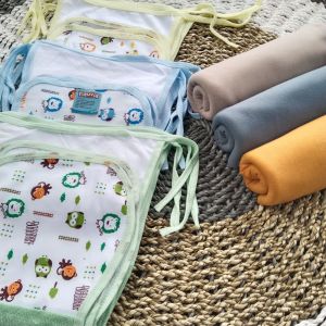 Popok sambung 12pcs dan bedong seri terbaru 3pcs / paket 2 in 1 perlengkapan bayi baru lahir