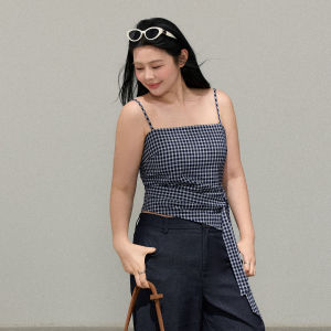 ZHANGDAREN | Bộ Trang Phục OOTD Dành Cho Người Mập Đơn Giản Kiểu Áo Blouse và Quần Ống Rộng Cao