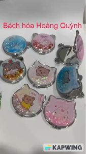 Gương trang điểm mini kim tuyến 2 mặt kiếng phóng to (mẫu ngẫu nhiên).