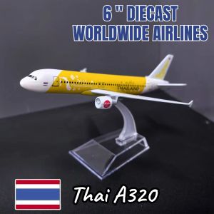 Metal Diecast Aircraft Model 6 Inches Scale Airbus Boeing 320 380 737 777 ATR Aviation Miniature Art Replica Kid Fidget Boy Toy