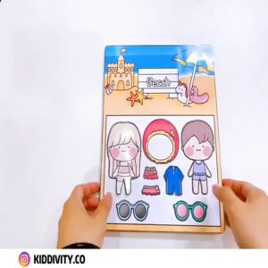 (DIY PACK) BEACH BUSY BOOK l DOLL PAPER BOOK l DIY BUSY BOOK l QUIET BOOK l KID ACTIVITY BOOK