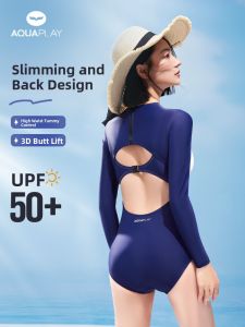 AquaPlay | Slimming Backless Long Sleeve One-Piece Swimsuit
