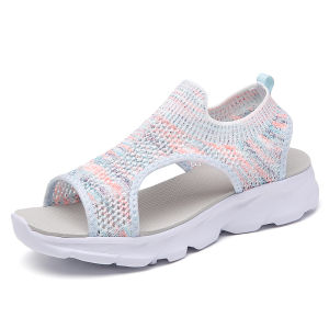 Lightweight Breathable Womens Sandals Summer Pregnant Shoes Soft Bottom Mesh Sports Sandals Big Size 42 Comfortable Ladies Footwear