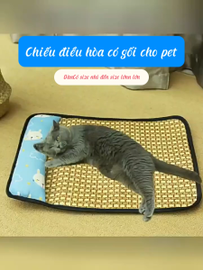 (MẪU MỚI) CHIẾU GỐI ĐIỀU HÒA THOÁNG MÁT DÀNH CHO PET TỪ 2-10KG - CÓ GỐI KÊ ĐẦU MỀM MẠI