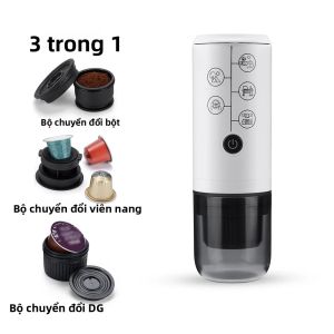 Máy Pha Cà Phê Espresso Di Động 3 Trong 1 Bằng Hợp Kim Nhôm Phù Hợp Với Viên Nang Nespresso Dolce Gusto & Cà Phê Xay Dùng Cho Ô Tô Nhà Cửa Cắm Trại