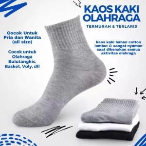 Kaos Kaki Olahraga Dewasa Pria Wanita/Kaos Kaki Sport Pendek Termurah Terlaris (PE)