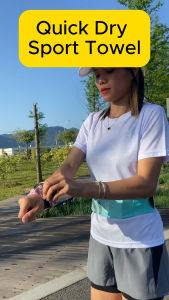 Sport Towel Quick Dry Ice Feeling Microfiber Fabric Lightweight Portable Fashion Strong Water Absorption No Odor Swimming Gym Towel