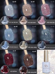 Sơn Móng Tay Gel Phản Quang MIANEL 12ML Với Thiết Kế Bầu Trời Đầy Sao Disco Bộ Sưu Tập Móng Tay Trắng