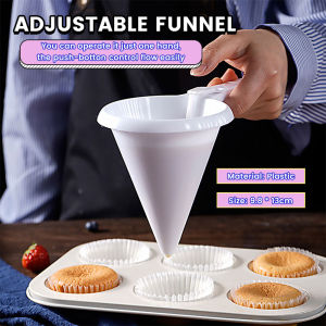 Digeo White Adjustable Plastic Funnel for Baking Cake Decorating Tools Kitchen Accessories Easy Operating Funnels