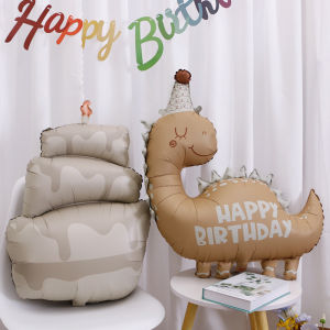 Matte Finish Dinosaur Ice Cream Bear Cake Birthday Balloons Childrens Birthday One Year Old Decoration Balloons Aluminum Foil Balloons
