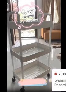 Rak Susun Plastik Serbaguna & Tempat Penyimpanan Portable Dengan Roda