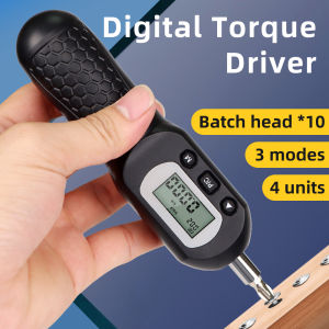 ไขควงแรงบิดดิจิตอล0.4-4 N.m ตั้งไว้ล่วงหน้าไขควงแรงบิดประแจโลหะสลิปที่ไม่ได้ใช้งาน LCD ปรับได้พร้อมหัว10ชุด