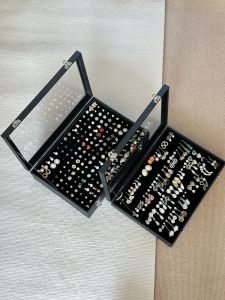 Home Accessories Jewelry Earrings Hanging Earrings Jewelry Box Jewelry Box Sponge Ring New Chinese Style Ear Studs Earrings Storage Box