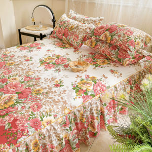 Dansunreve chống trượt diềm bao quanh giường sang trọng tấm giường hoa phong cách Hàn Quốc Simmons tấm Tấm bọc giường chần fittedsheet Nệm proector Nữ Hoàng/Vua