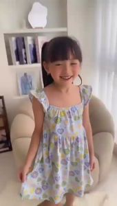 Lucuna Kiyomi Biru - Dress Anak Perempuan [Ukuran 1-5 Tahun]