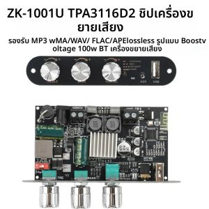 ZK-1001U DC 9-24V Mono 100W BT เครื่องขยายเสียงโมดูลรองรับ WUZHI AUDIO APP MP3 เครื่องขยายเสียงชิป TPA3116D2