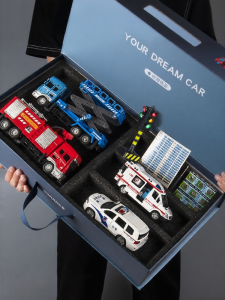 JUANNUO | Childrens Large Alloy Police Car Ambulance Fire Truck Model Construction Vehicle Set